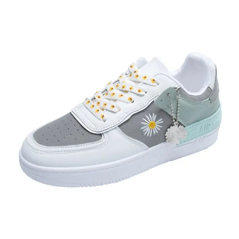 

Women Sneakers Fashion Breathble Vulcanized Shoes Woman Pu leather Platform Shoes Women Lace up Casual Shoes White