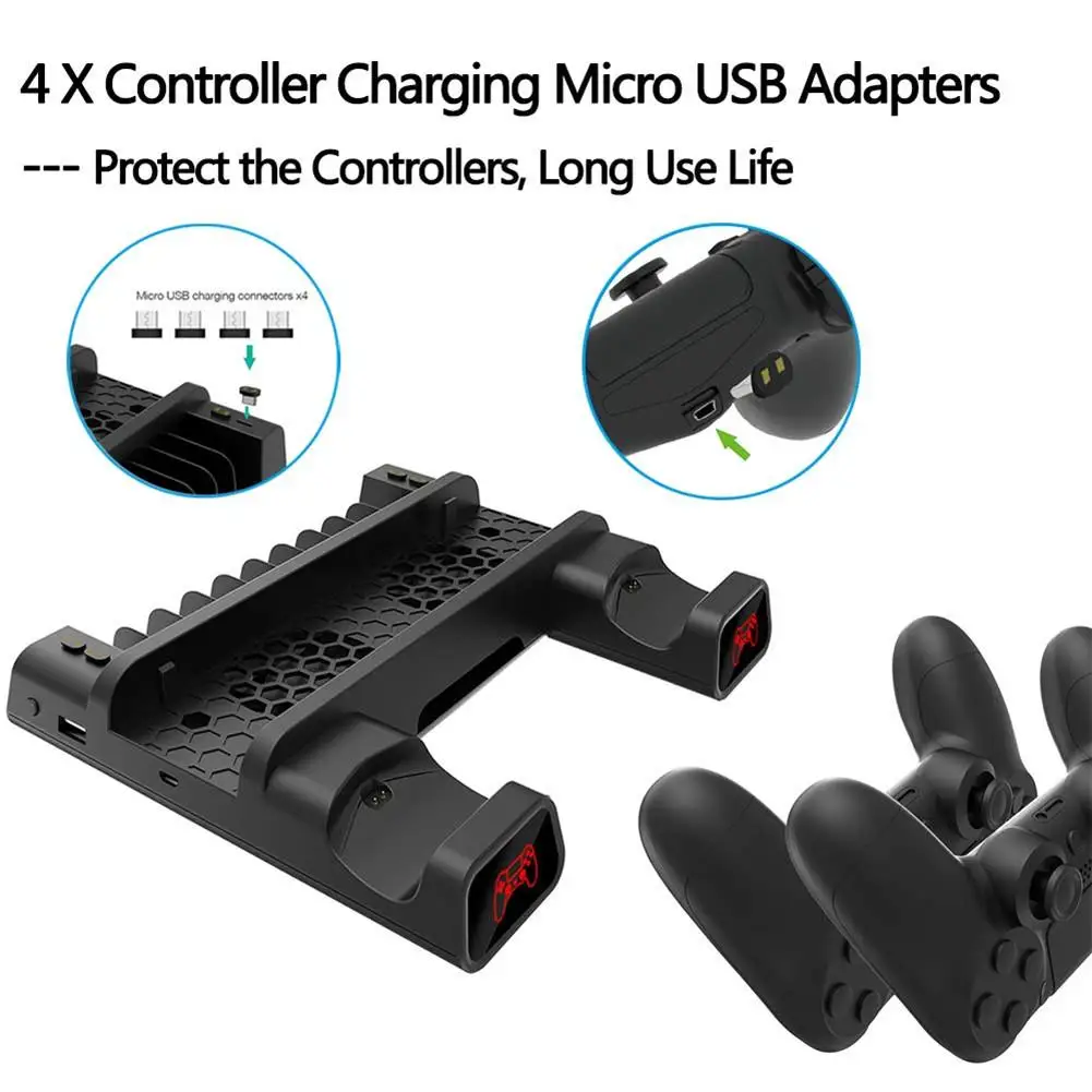 Внешний охлаждающий вентилятор для PS4/Slim/Pro вертикальная подставка контроллера