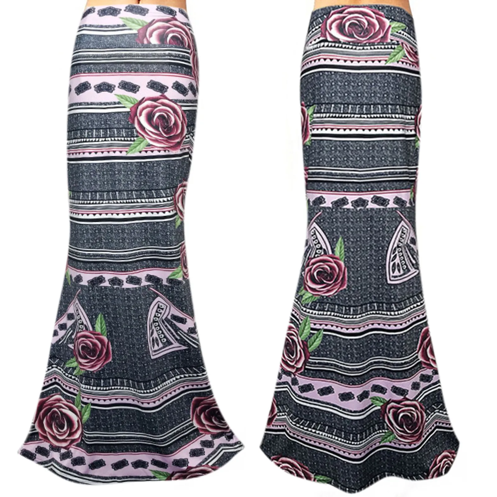 Женская юбка-годе с завышенной талией длинная облегающая юбка-стрейч лето 2021 |