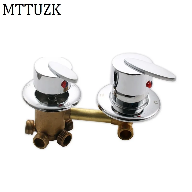MTTUZK 2/3/4/5 Ways Water Outlet Screw Thread Center Distance 10cm  Mixing Valve Brass Bathroom Shower Mixer Faucet Taps Cabin