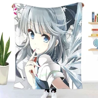 cute anime girl throw blanket 3d printed sofa bedroom decorative blanket children adult christmas gift