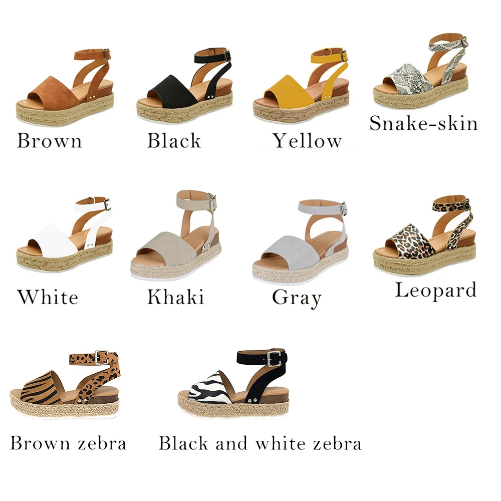 Туфли на танкетке для женщин сандалии высокий каблук шлепанцы платформе черные #