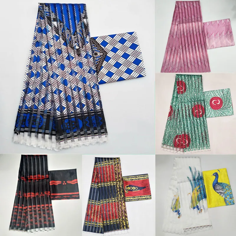 Горячая Распродажа Гана Стиль атласные шелковые ткани с лентой из органзы и