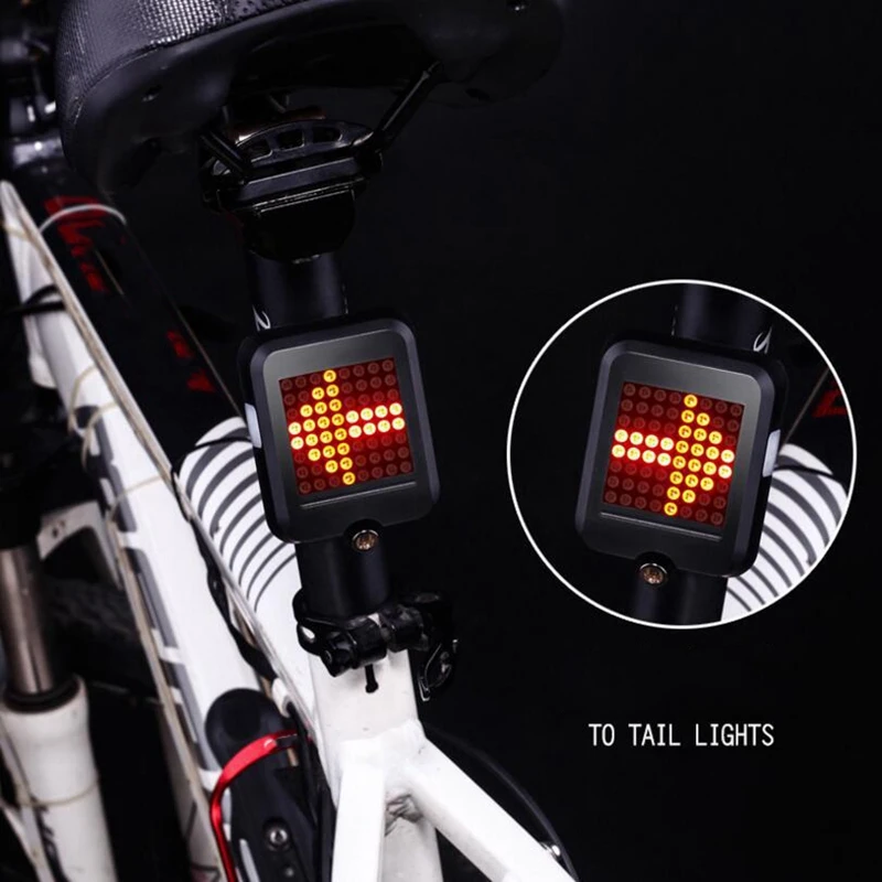 

64 LED Bicycle Rear Tail Light Direction Indicator USB Charging MTB Bicycle Warning Signal Light