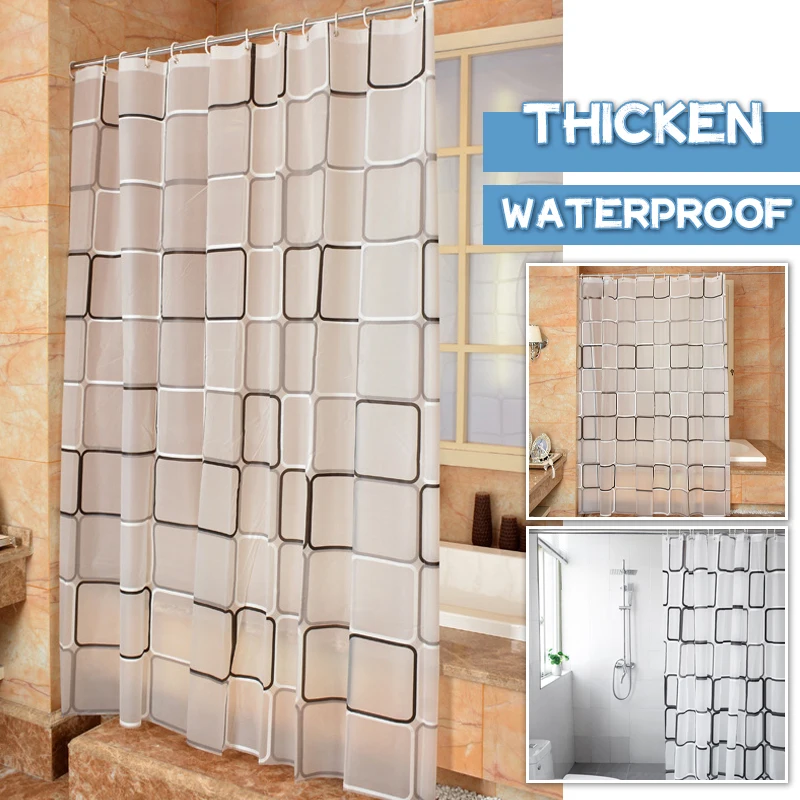 

Bathroom Shower Curtain 3D Waterproof Mildew Proof PEVA Bath Curtain Shower Curtains 9 Sizes Toilet Door Curtain With Buckle