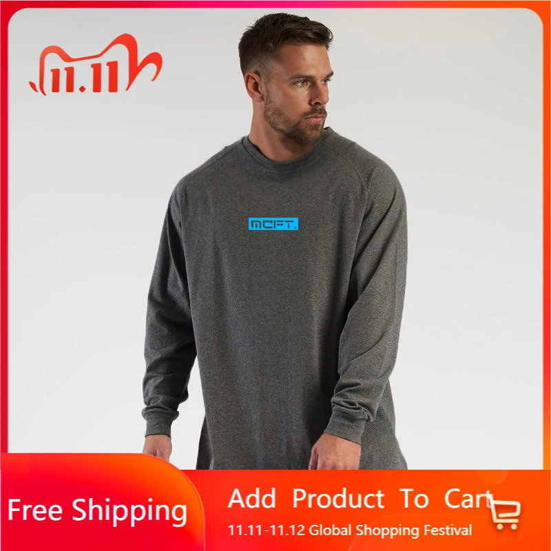 

Мужская одежда для фитнеса осень-зима модные футболки с длинным рукавом для бодибилдинга Женская тренировочная футболка оверсайз