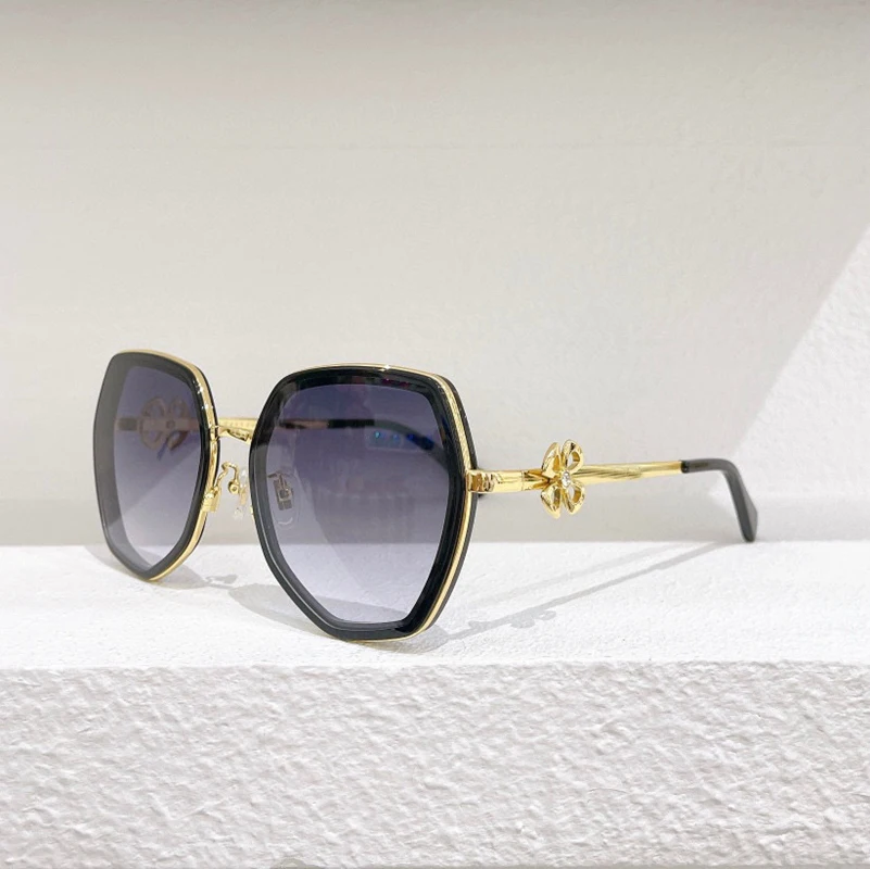 

New large frame polygon black gold gradient gray lens women's sunglasses BV9543 fashion high-quality men's glasses anti-UV400