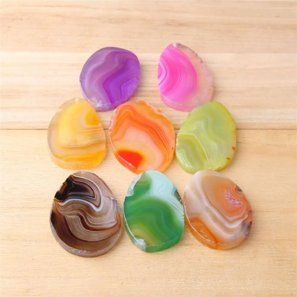 6 шт. натуральный кулон агат друза тройной камень в подарок ручная работа 29 33*46 54