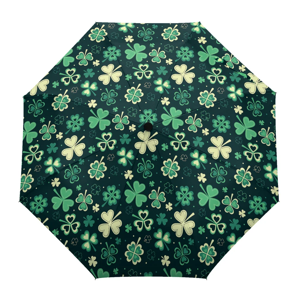День Святого Патрика Клевер восемь костей автоматический складной зонт женский