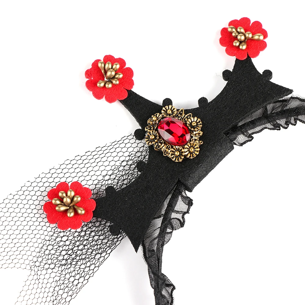 Новинка бандана для готов Дьявол Рог волос обруч паук маска с вуалью Hairband Хэллоуин Косплей головные уборы вечерние аксессуары для волос