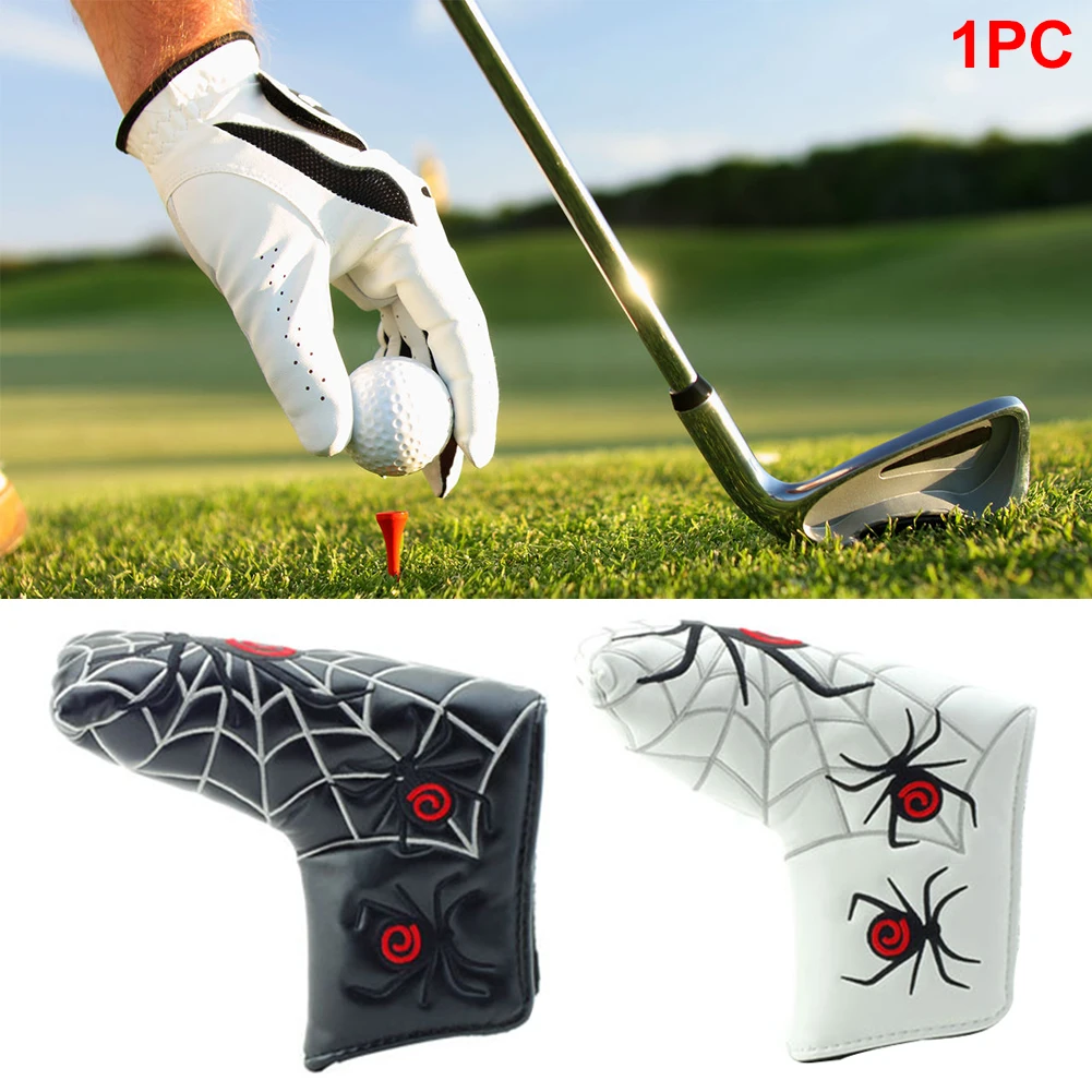 

Portable Cartoon Golf Putter Cover Club Accessories Headcover PU Leather Decor Magic Sticker Thumb Blade Spider Web Outdoor