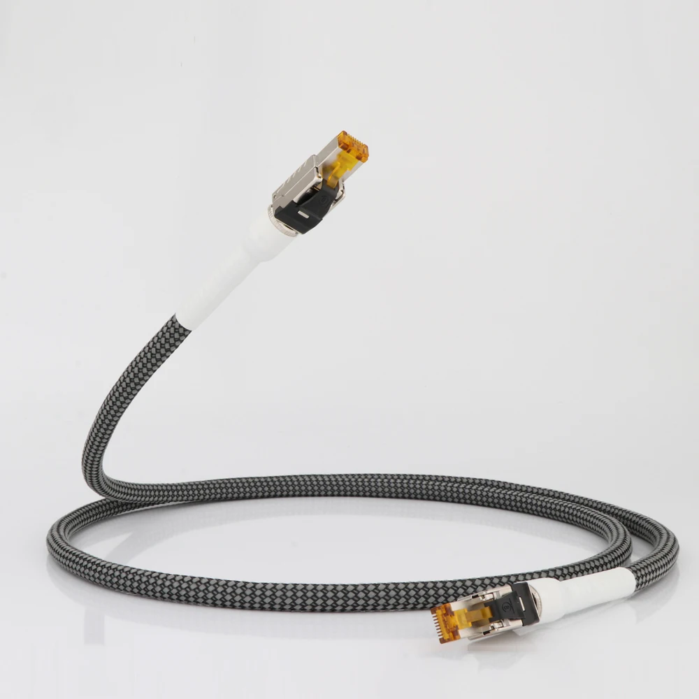 Медный кабель Monosaudio CAT8 99.998% OFC скоростной Ethernet Cat8 сетевой Соединительный RJ45 с