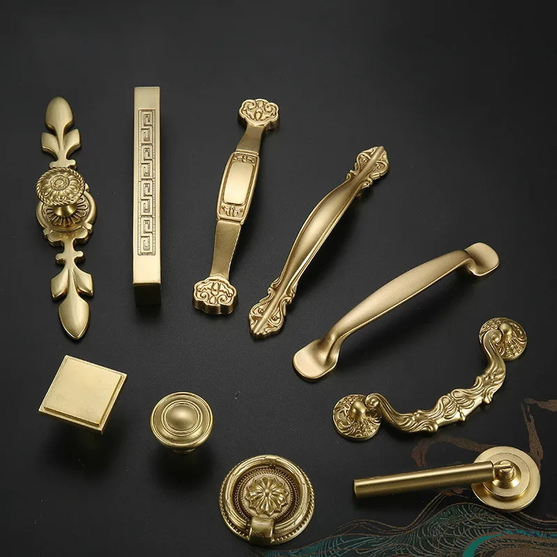 JD Твердые медные ручки шкафа кухонные дверные для выдвижных ящиков Европейское