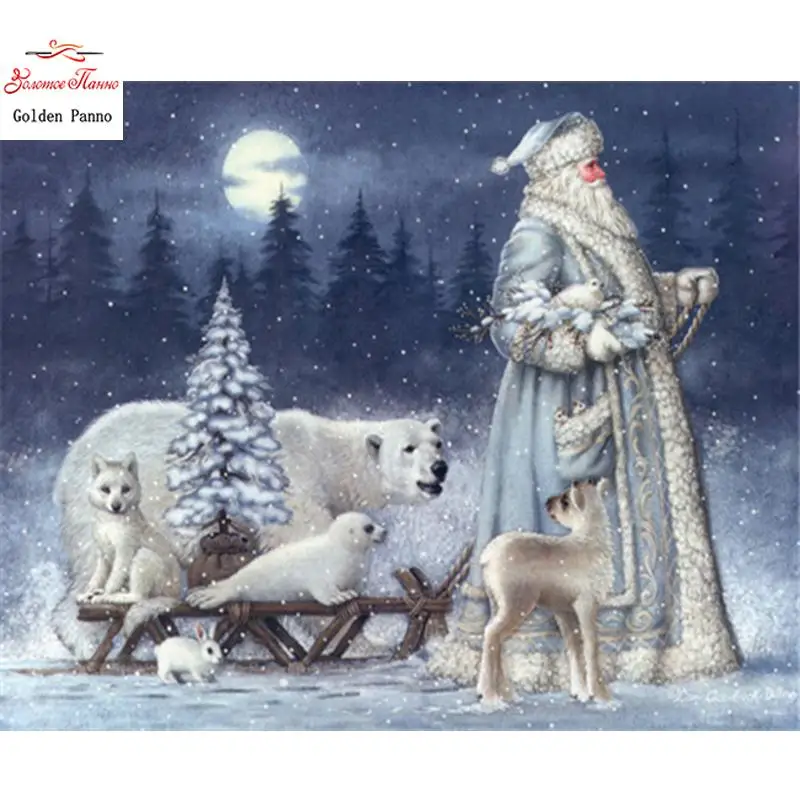 Cartoon Diamond Painting 5D Santa Claus Full Diamond Square Diamond Embroidery Christmas Decoration