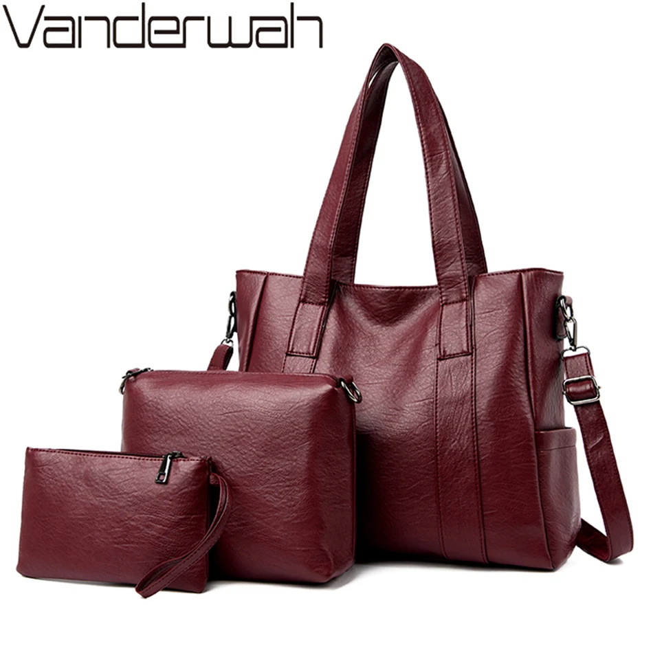 3 шт./комплект женские сумки через плечо из ПУ кожи|Сумки с ручками| |