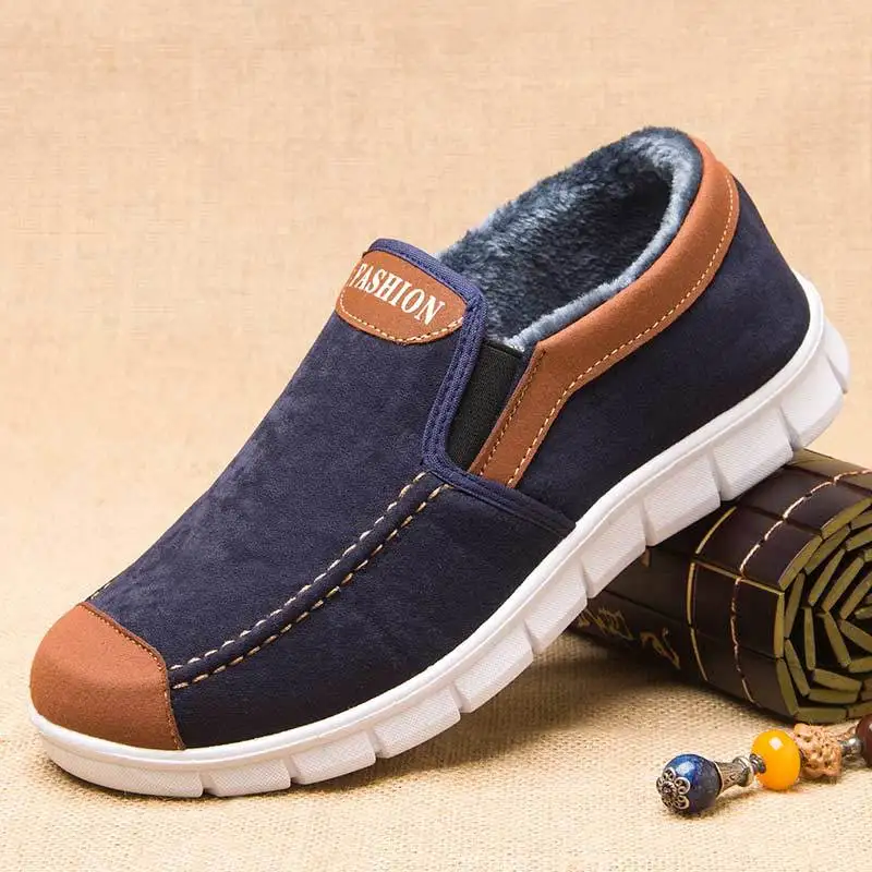 Мужские Ботильоны Зимние ботинки Зимняя Теплая мужская обувь без шнуровки s 2020