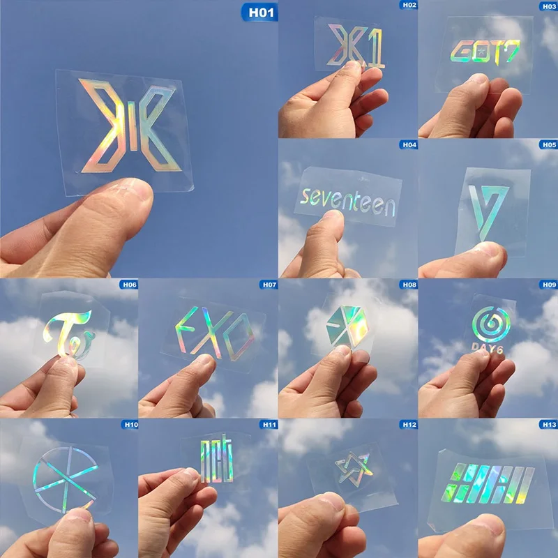 KPOP X1 GOT7 SEVENTEEN EXO DAY6 CIX NCT ASTRO IKON корейские команды лазерные наклейки для ArmyBomb Lightstick