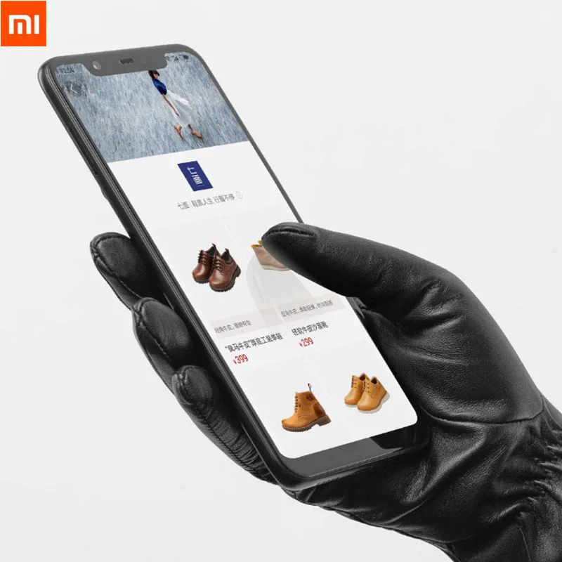 Xiaomi Mijia Qimian перчатки из овечьей кожи с сенсорным экраном испанский сырой зима