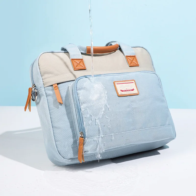 Larger Capacity Shoulder Briefcase Women Tablet Bag A4 Document Books  Storage Pouch Waterproof Office Travel Sundries Organizer