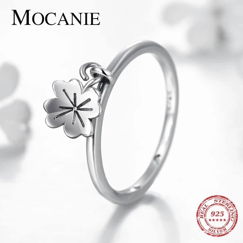 

Mocanie Authentic 925 Sterling Silver Minimalist Floral Flower Finger Ring for Women Japanese Style Ring Fine Jewelry Girl Gift