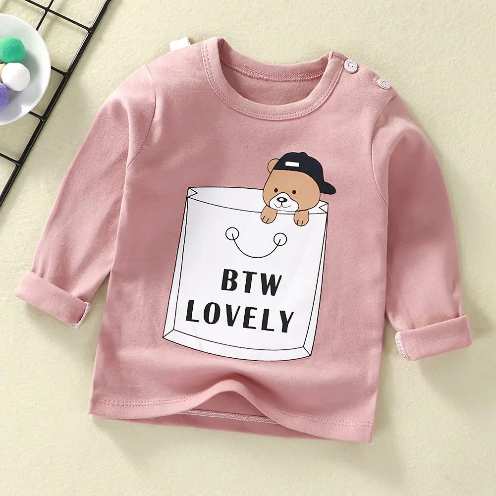 

2021 Fashion Baby Tops Loose Long Sleeve Boys Girls Baby Clothes Summer Cartoon Tops Pure Cotton Tops Fashion Hot Sale 2021