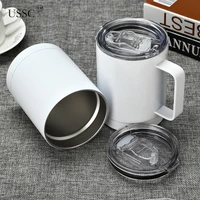 ussc 10oz vacuum insulated flask stainless steel thermos submilation with lid and straw sturdy handle portable hz008
