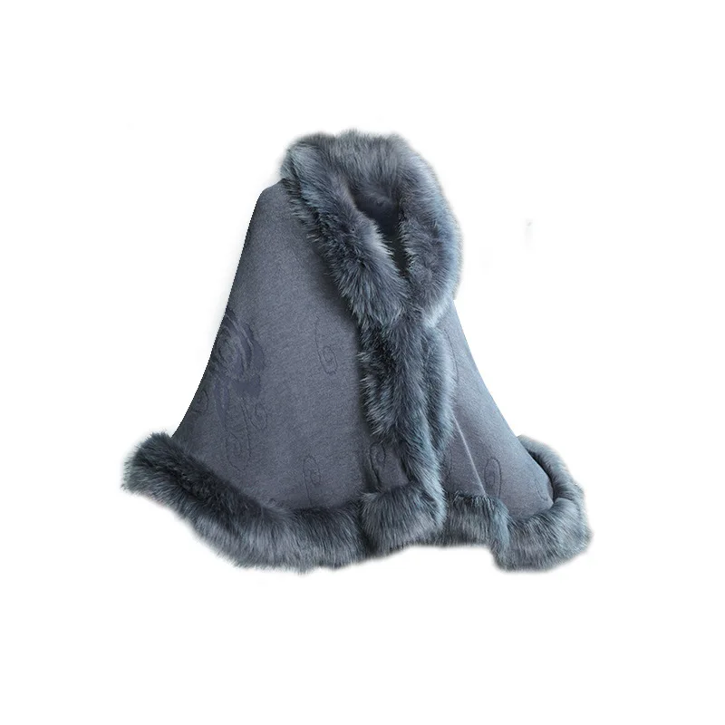 Winter Fur Coat Women Cape Dress Loose Crochet Poncho 2021 Warm Outwear Black Cloak Jacket |