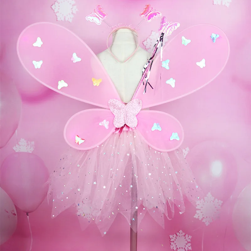 Хит продаж 4 шт./компл. мини-юбка с подсветкой для маленьких девочек головной убор