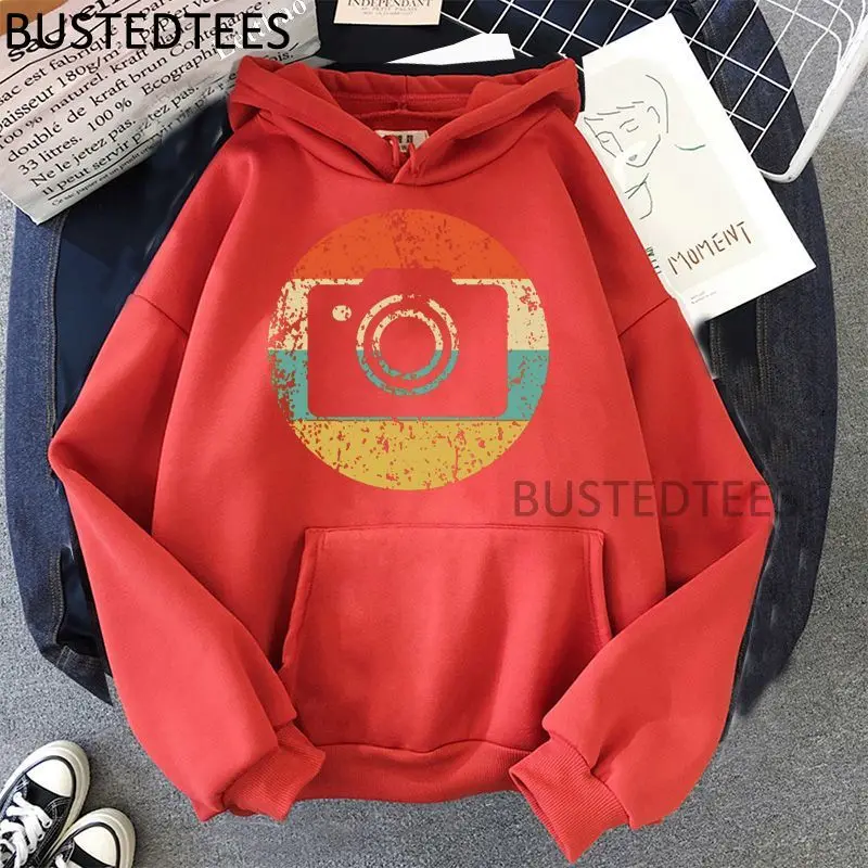 

Vintage Retro Camera Harajuku Women Hoodies Autumn Winter Print Streetwear Long Sleeve Ulzzang Casual Sweatshirts Hooded Tops