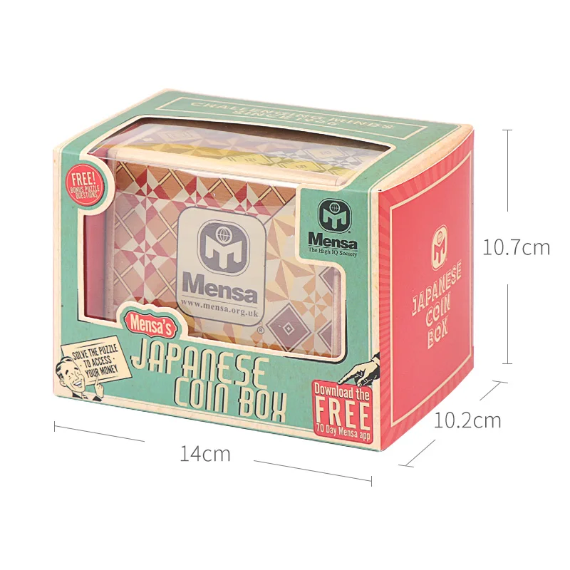 Mensa Japanese Coin Box Wooden Compartment Magic Trick Brain Teaser Logic Educational Puzzle Kids Wood Toy Gift|Пазлы| |