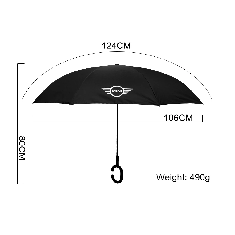 

Car Styling Inverted Umbrella Double Layer Wingproof Folding Umbrella For Mini Cooper R55 R60 F54 F60 Car Universal Accessories