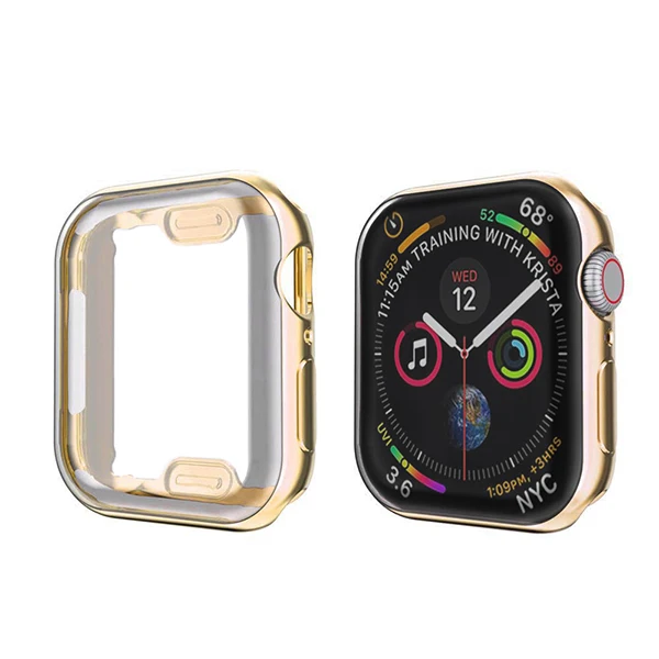 TPU чехол для apple watch 5 4 3 2 1 чехол 44 мм/40 мм iWatch 42 мм/38 мм мягкий защитный бампер для экрана Аксессуары для apple watch - Цвет: gold