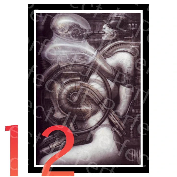 Perfect JL Poster And Prints Hr Giger Li II Alien Horror Artwork Retro Painting Wall Pictures Home Decor wall stickers