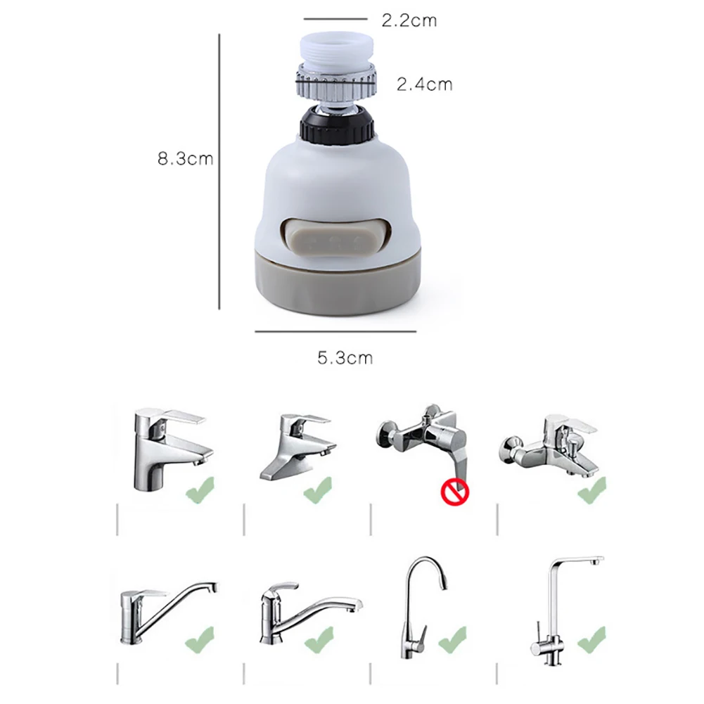 Rotatable Bathroom Kitchen Accessories Water Saver 3 Modes Tap Filter Faucet Extender Booster Tools | Обустройство дома