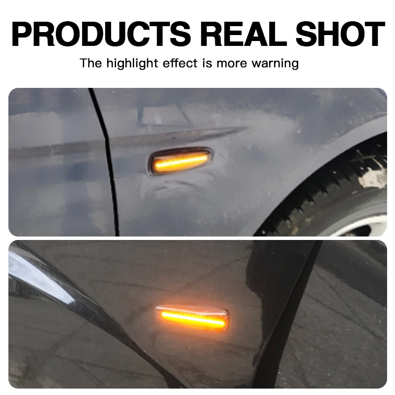 2 шт. струящиеся динамические светодиодные боковые габаритные фонари указателя