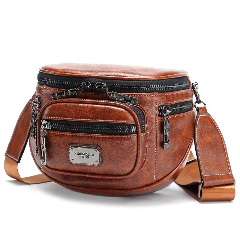 Маленькая нагрудная сумка из мягкой кожи сумки через плечо на одно для женщин