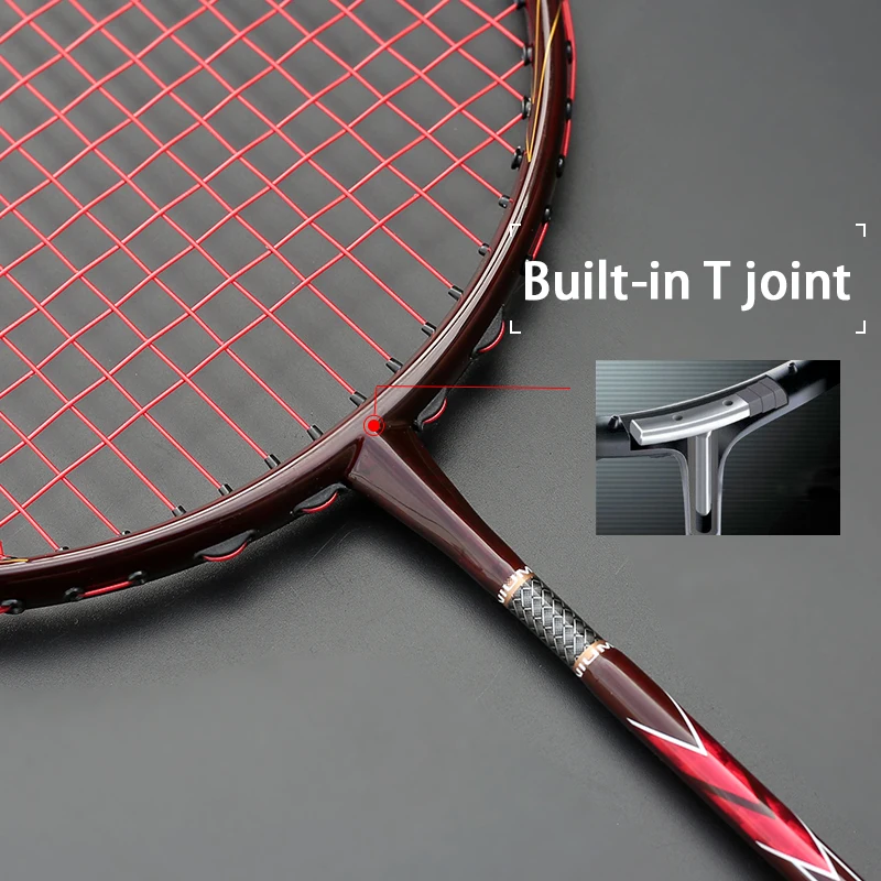 Ultra Light 5U Carbon Fiber Badminton Rackets With String Bags Max Tension 32lbs Rhombus Wind Blade Professional Racquet | Спорт и