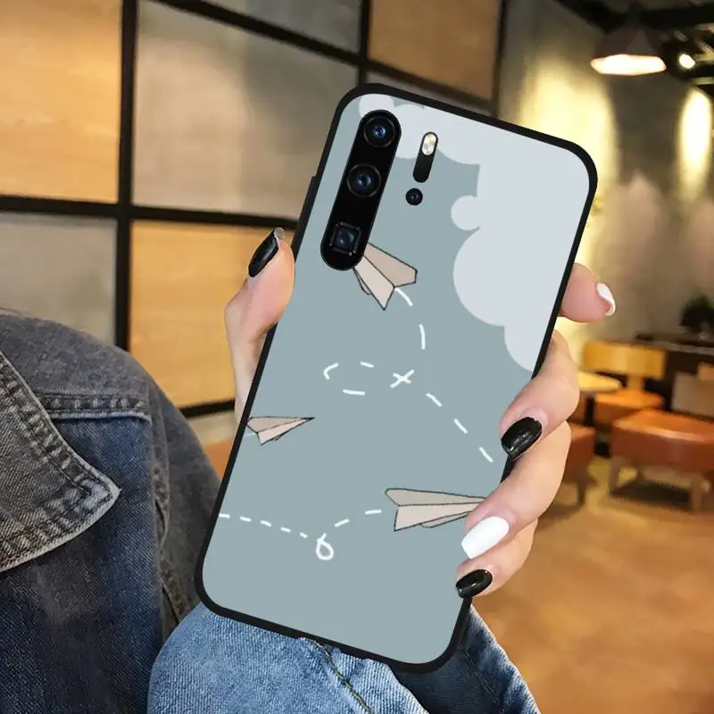 

Paper airplane Phone Case black For Huawei honor Mate mate P 10 9X 10i 20 30 40 y7 lite pro p smart 2019