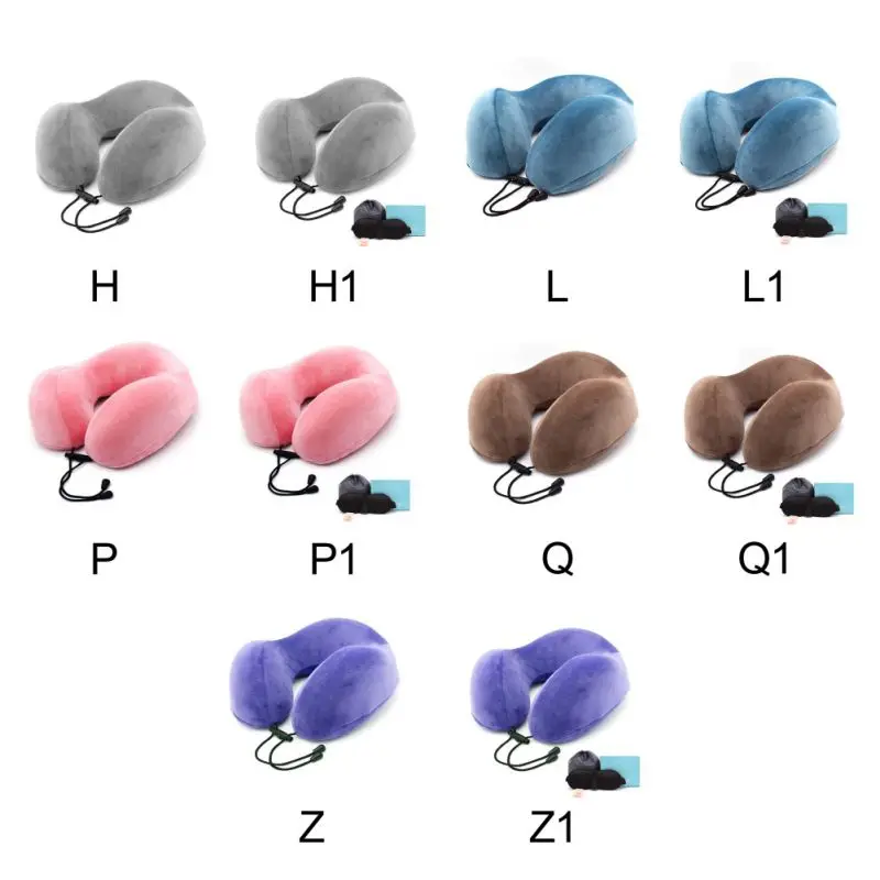 

New U Shape Memory Foam Pillow For Soft Neck Slow Bouncing Space Pillow Travel Neck Solid Cervical Health Bedding