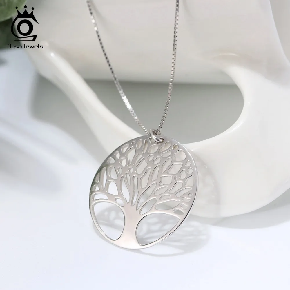ORSA JEWELS Настоящее серебро 925 пробы женские ожерелья Идеальный полированный