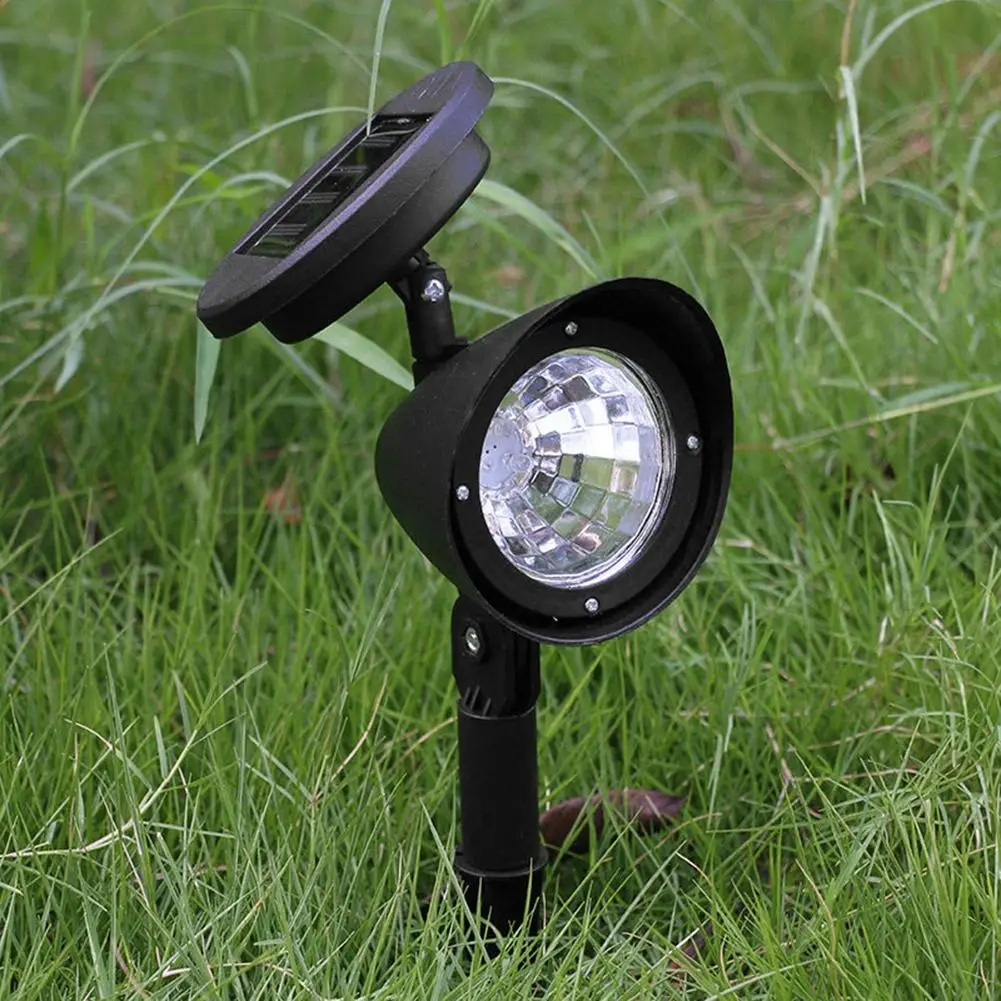 2шт 4LED Солнечная энергия точечные светильники Открытый Пейзаж сад Газон Путь