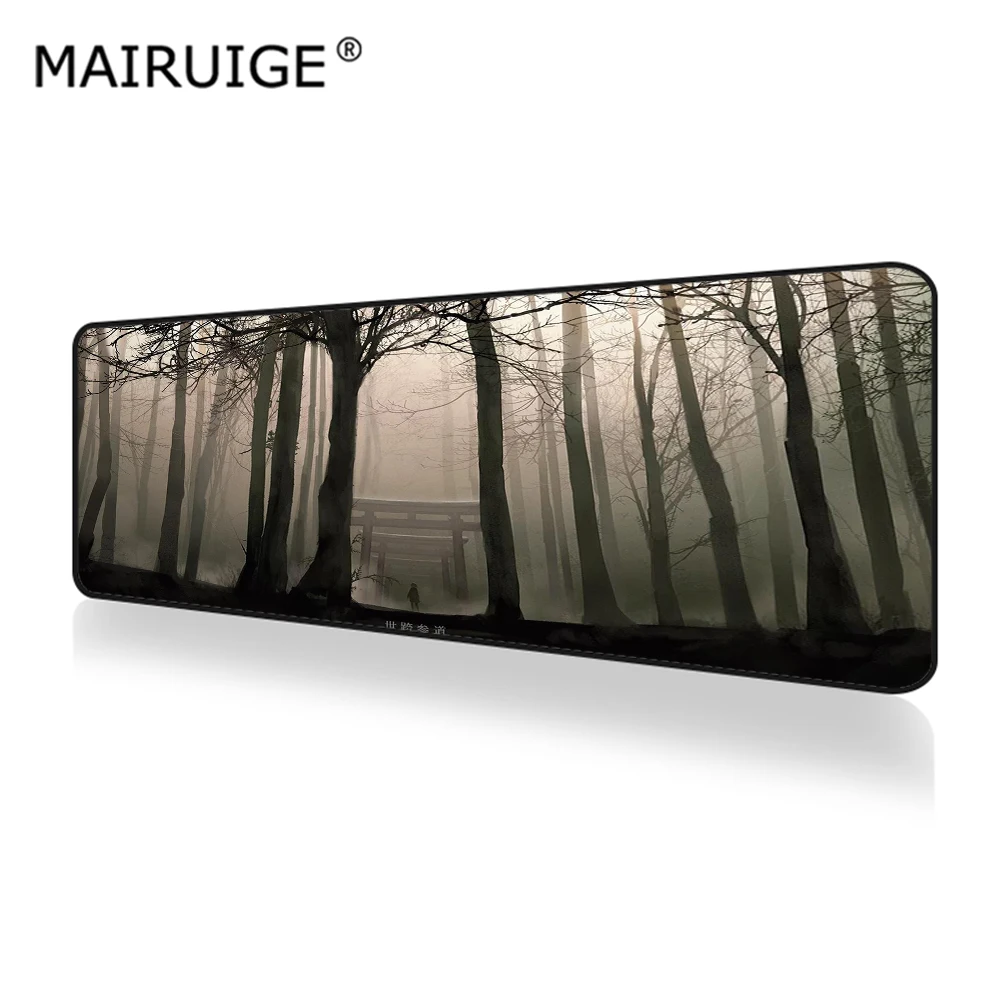 

Forest Trees Black Cloth Mouse Pad XXL Gamer Desk Mat Computer PC Large Gaming MousePad 90x40cm/80x30cm for Laptop Table Pads