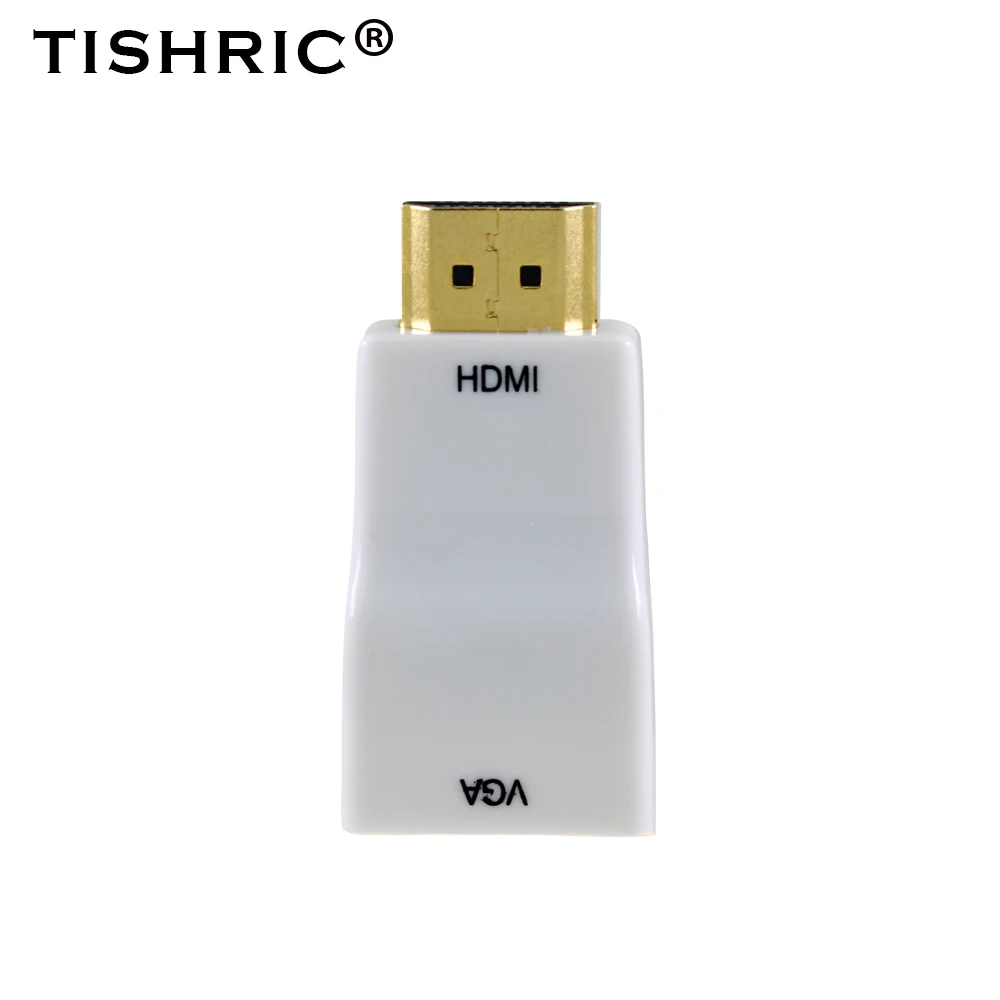 TISHRIC HDMI к VGA HD видео 1080P цифровой аналоговый аудиоконвертер в коробке адаптер HDMI VGA для ПК ноутбука ТВ коробка проектор - Цвет: TSR283-W