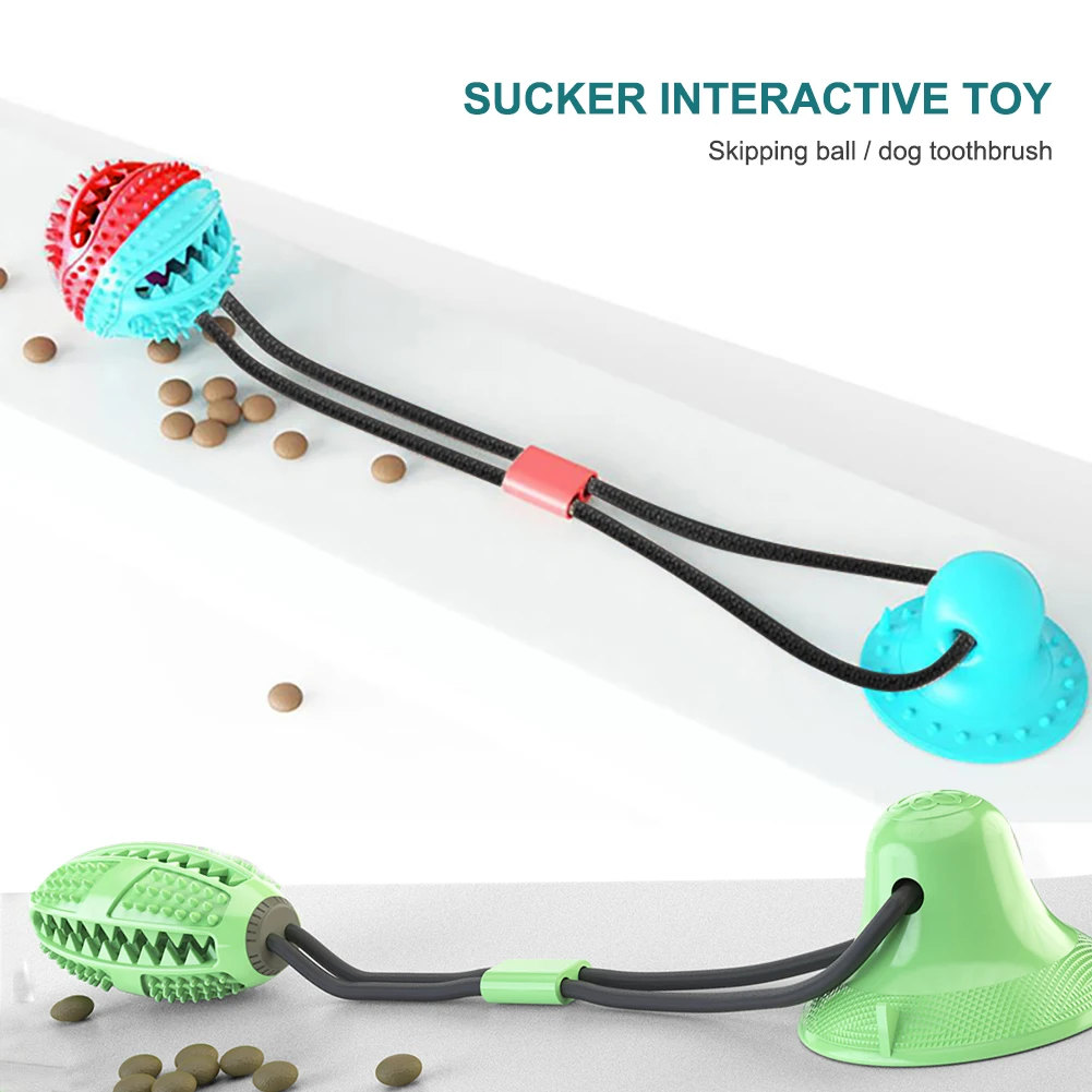

Pet Molar Bite Toy With Suction Cup Puppy Elasticity Suction Rubber Chew Cleaning Teeth For Dog Non-Abrasive Super Suction Cup