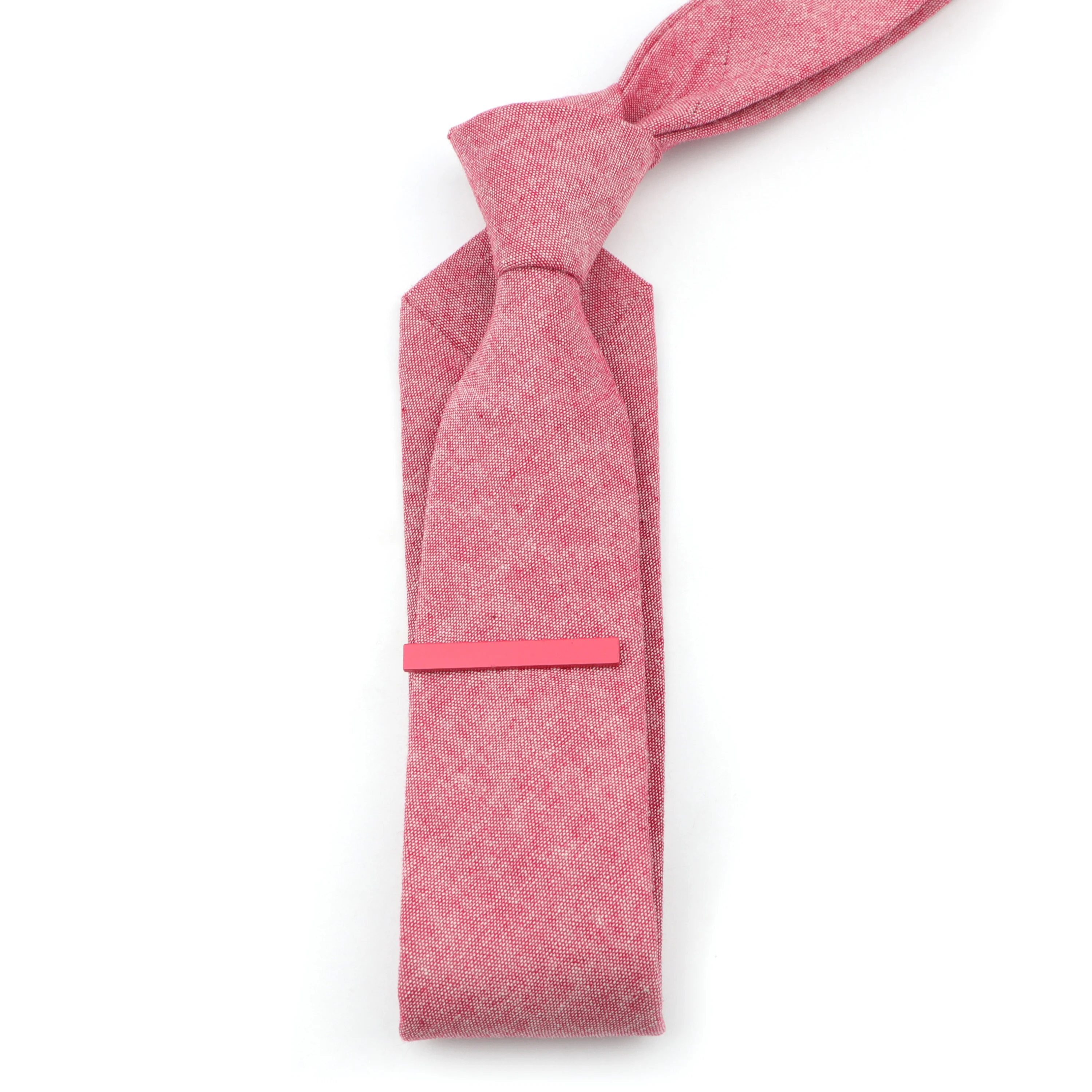 Набор мужских галстуков и зажимов 6 см из хлопка льна однотонные Узкие галстуки 4 5