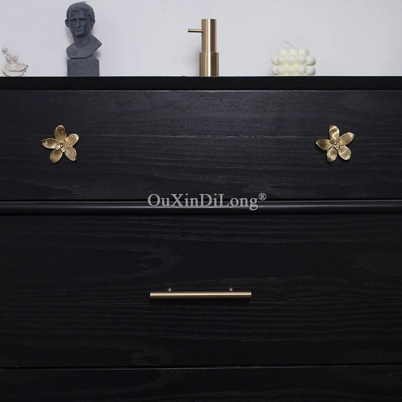 

Creative Flower Design 10PCS European Brass Furniture Handles Drawer Pulls Cupboard Wardrobe Kitchen Cabinet Pens Knobs&Handles
