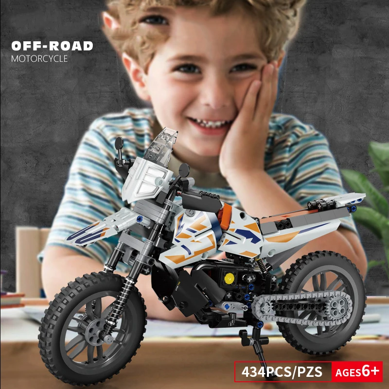 

434PCS Building Blocks 3D Motorcycle Model Ornaments Creative Puzzle Assembly Figure Kids Toys For Boys Kids Friend Gifts