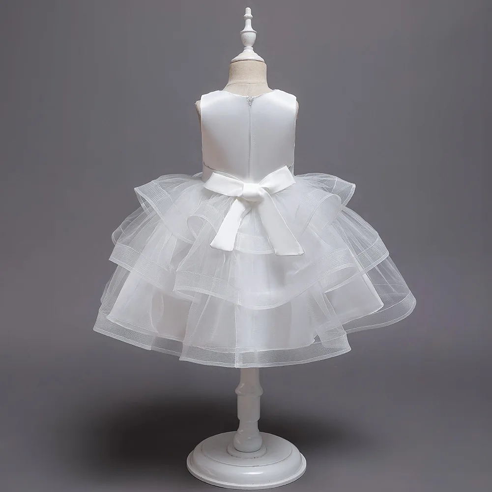 Children Party Clothing Toddler White Hot Pink Purple Kids Holiday Dress Princess Wedding Girls Short Evening Dresses | Детская одежда