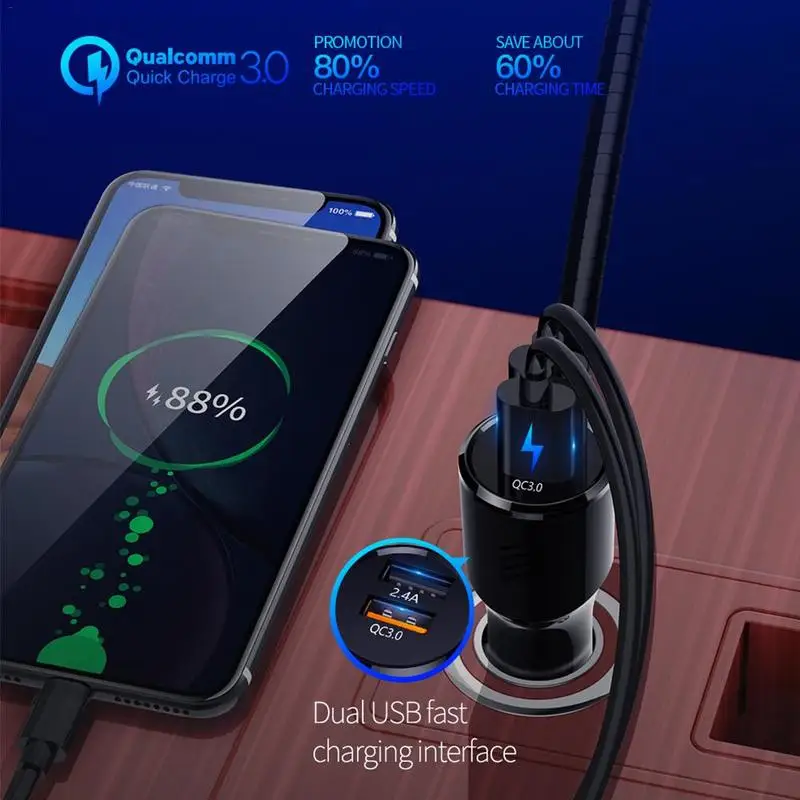 FM трансмиттер автомобильный Pantalla A Color Bluetooth 5 0 беспроводной модулятор mp3 плеер QC 3