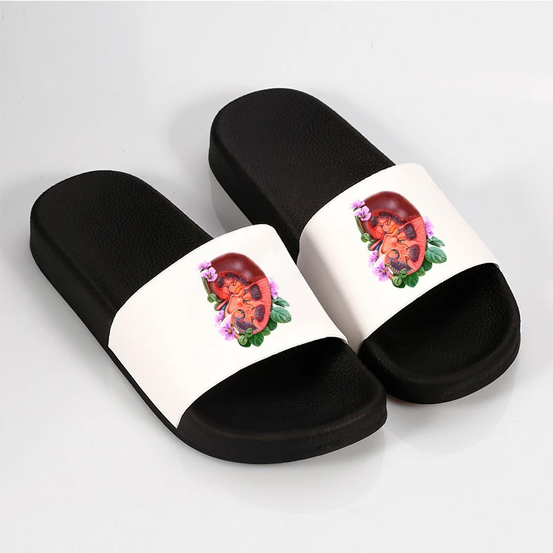 

2021 Women Shoes Summer Thick sandals heart flower Print Indoor Bathroom Slippers Thick Bbottom Home Slides Fashion Shoes Ladies
